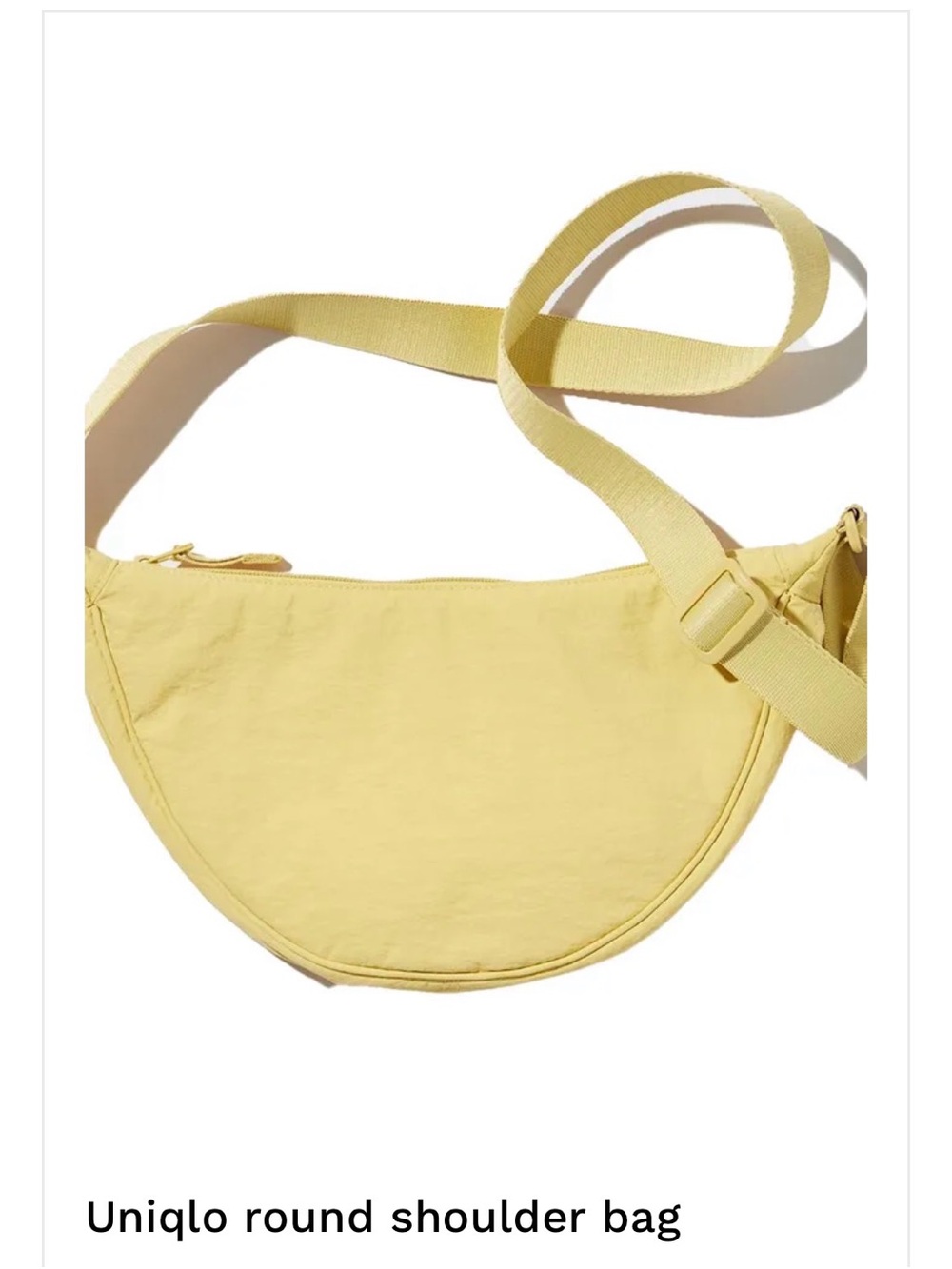Light Yellow Sling Bag with Adjustable Strap